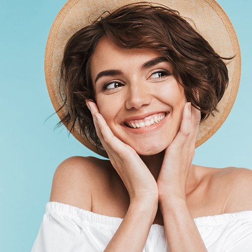 close up young woman smiling