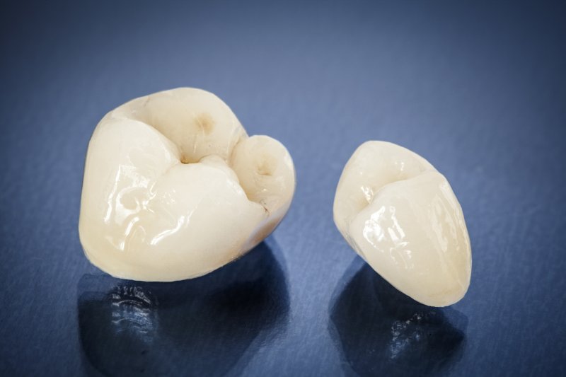 Two types of customized dental crowns for a smile 