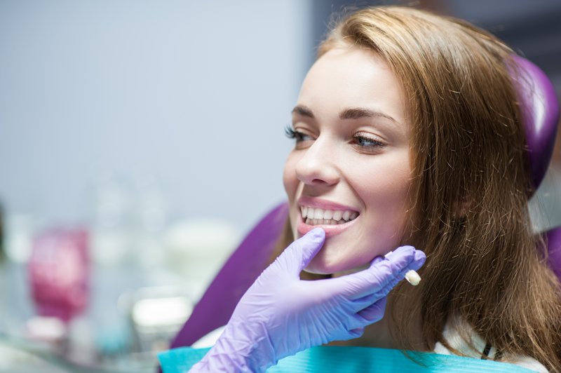 patient getting dental crown