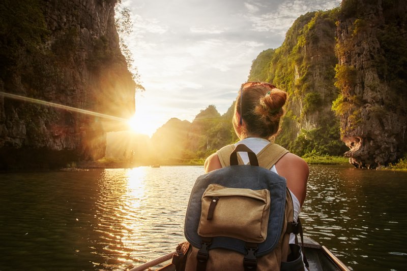 woman traveling during summer vacation