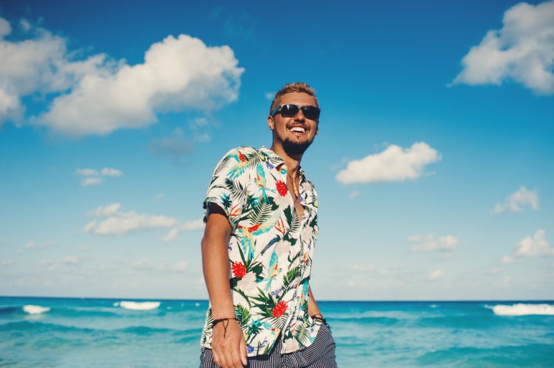 Someone smiling on the beach