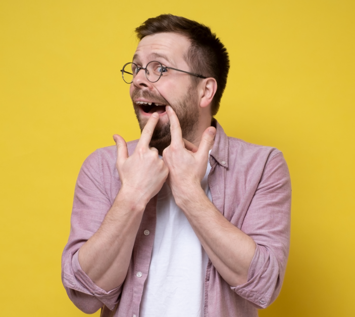 Man with missing tooth